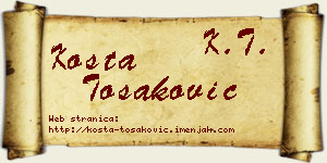 Kosta Tošaković vizit kartica